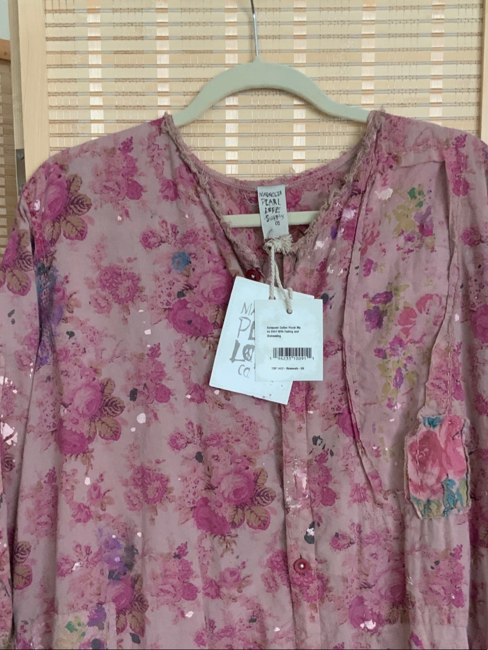 magnolia Pearl Rosewalk  Bohemian Pink Floral Duster Coat OS